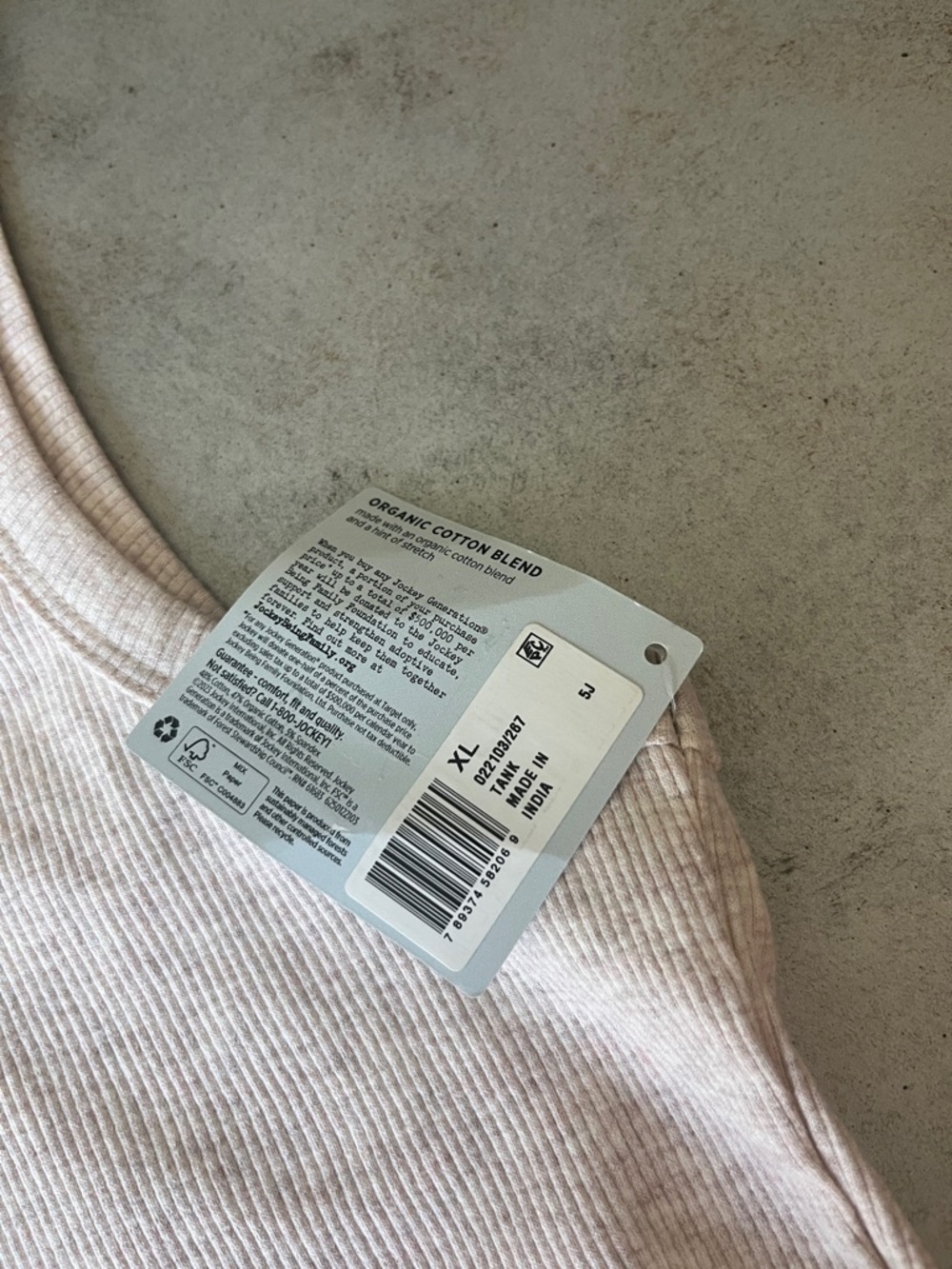 Jockey Cream Ribbed Crop Tank Top - Picture 3 of 3